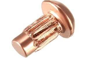 uxcell 100Pcs 1/8" x 15/64" Round Head Copper Solid Rivets Fasteners
