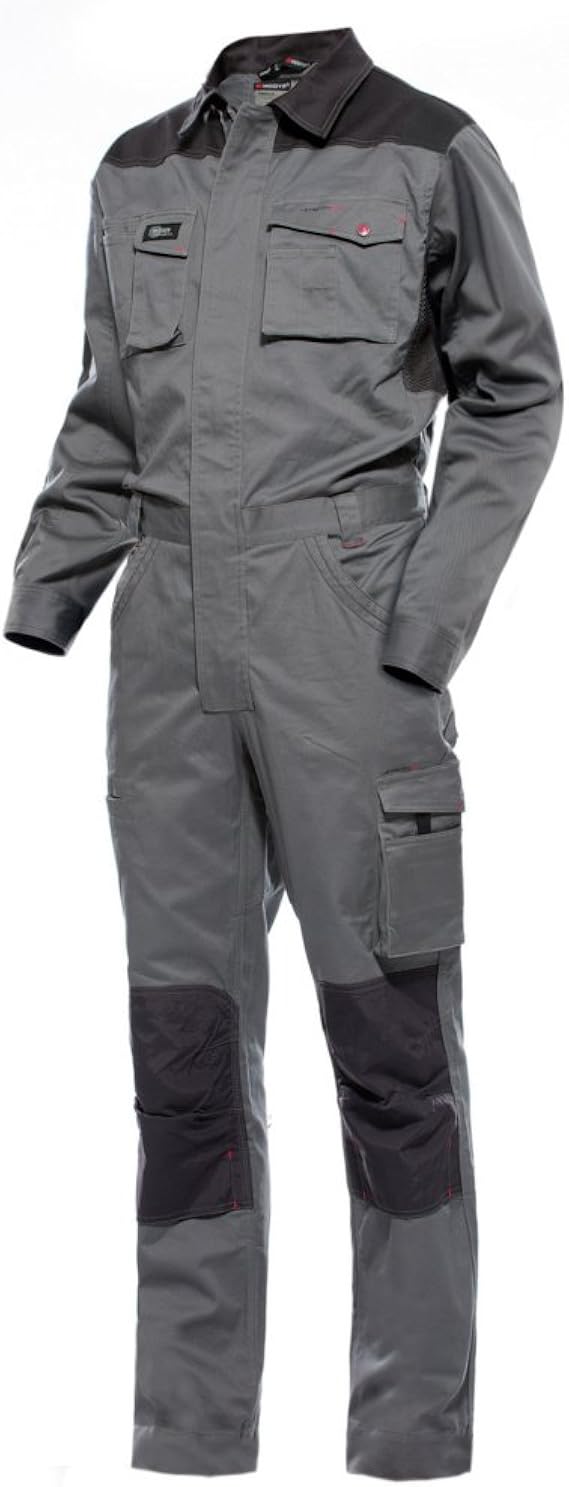 Damen Arbeitsoverall Rot - Strapazierfähiger Overall Mit Reißverschluss Gr. 40