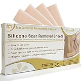 HANASCAR Professional Silicone Scar Removal Sheets, Treat Scars Caused by C-Section, Surgery, Burn, Injuries, Acne, and Stretch Marks, Works on Old & New Scars, 5.7