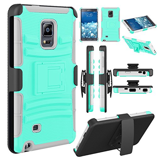Note Edge Case, ECรขโยข Hybrid Shockproof Kickstand Holster Case Cover with Belt Clip for Samsung Galaxy Note Edge (A Turquoise+Grey) Note Edge Case, ECรขโยข Hybrid Shockproof Kickstand Holster Case Cover with Belt Clip for Samsung Galaxy Note Edge (A Turquoise+Grey)