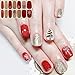 WOKOTO 6 Sheets Christmas Nail Polish Stickers with 1Pcs Nail File - Deer, Snowman, Gel Nail Wraps Decal Strips Manicure Kit Stick On Nail Polish Strips for Christmas Day Holiday