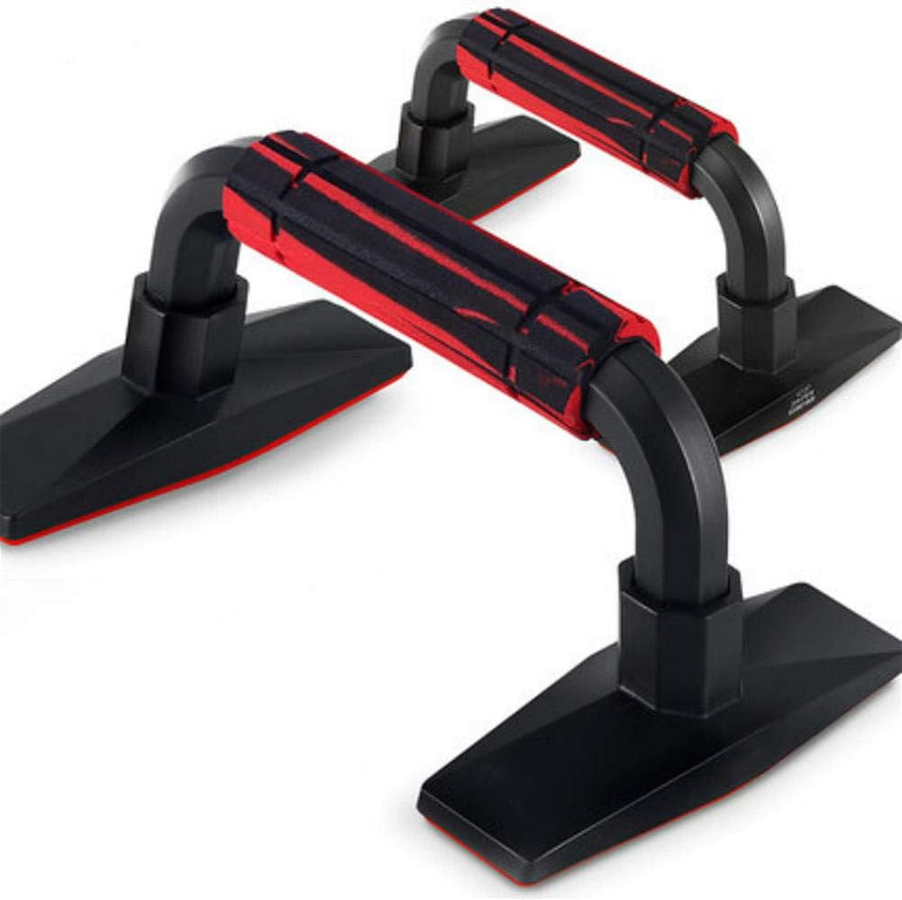 XTDGN Fitness Parallettes Push Up Stand - Non Slip Push Up Handles Bars - Comfortable Sponge EVA Grip - Ideal for Home, Gym Workout, Support 660Lbs,Red