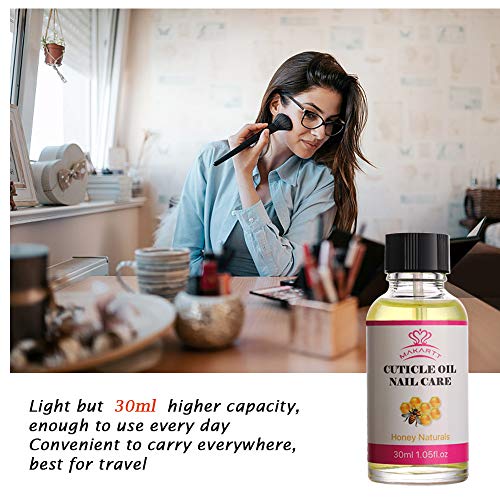 MAKARTT Honey Naturals Nail Cuticle Oil 30ML, Heals Cracked Cuticles, Perfect Non-irritating Milk Fragrant 5Mins Fast Absorption, Moisturizing & Anti-Greasy Oil Cuticle Repair P-11