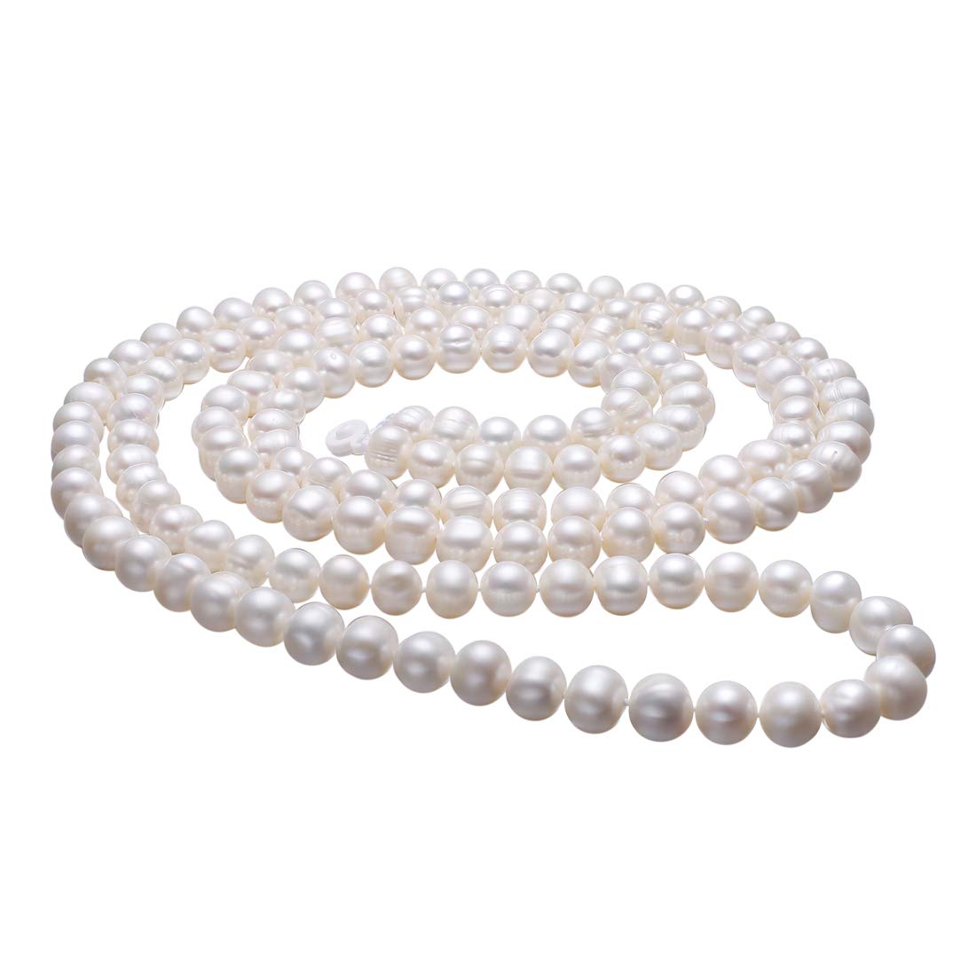 Caimeytie Women's Long White Freshwater Pearls Necklace Pearl Size 8-8.5mm Valentines Gifts for Your Love Elegant Present — image 1