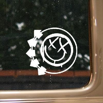 BLINK 182 - Vinyl - 4" tall (Color: WHITE) decal laptop tablet skateboard car windows stickers