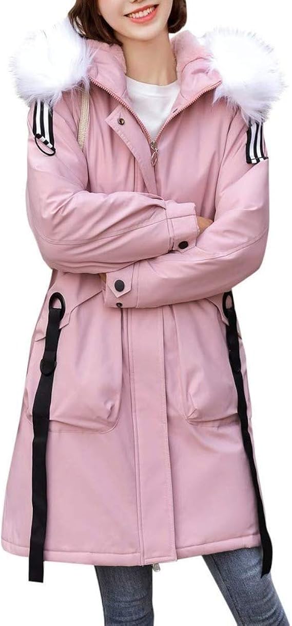 Amazon ウンセン 女性の冬暖かい厚手秋 冬防寒防風冬服通勤者厚手ファッション冬カジュアルジャケット無地学校長袖 コート ジャケット 通販