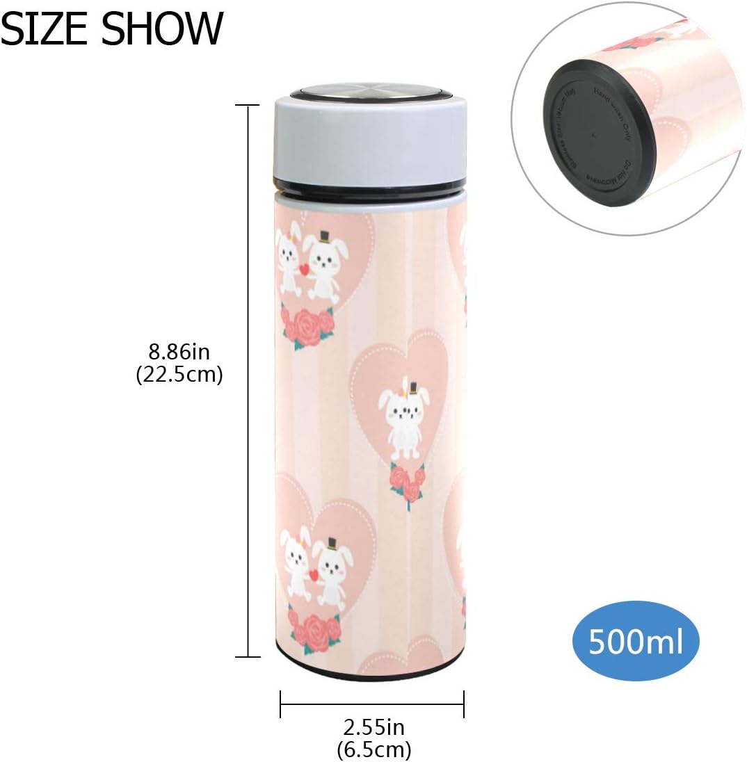 Amazon 水筒 500ml かわいいウサギのカップル 真空断熱ケータイマグ おしゃれ 保冷保温 魔法瓶 サーモス 可愛い マグボトル 軽量 オフィス 通勤 通学 水筒 マグボトル オンライン通販