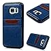 for Samsung Galaxy S7 Case with Card Slot PU Leather Wallet Cover Samsung Galaxy S7 Card Case Shockproof Cover for Samsung Galaxy S7, Deep Blue