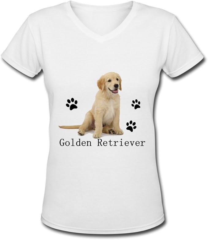 Onlyprint Women's Golden Retriever V Neck T Shirt Size XXL