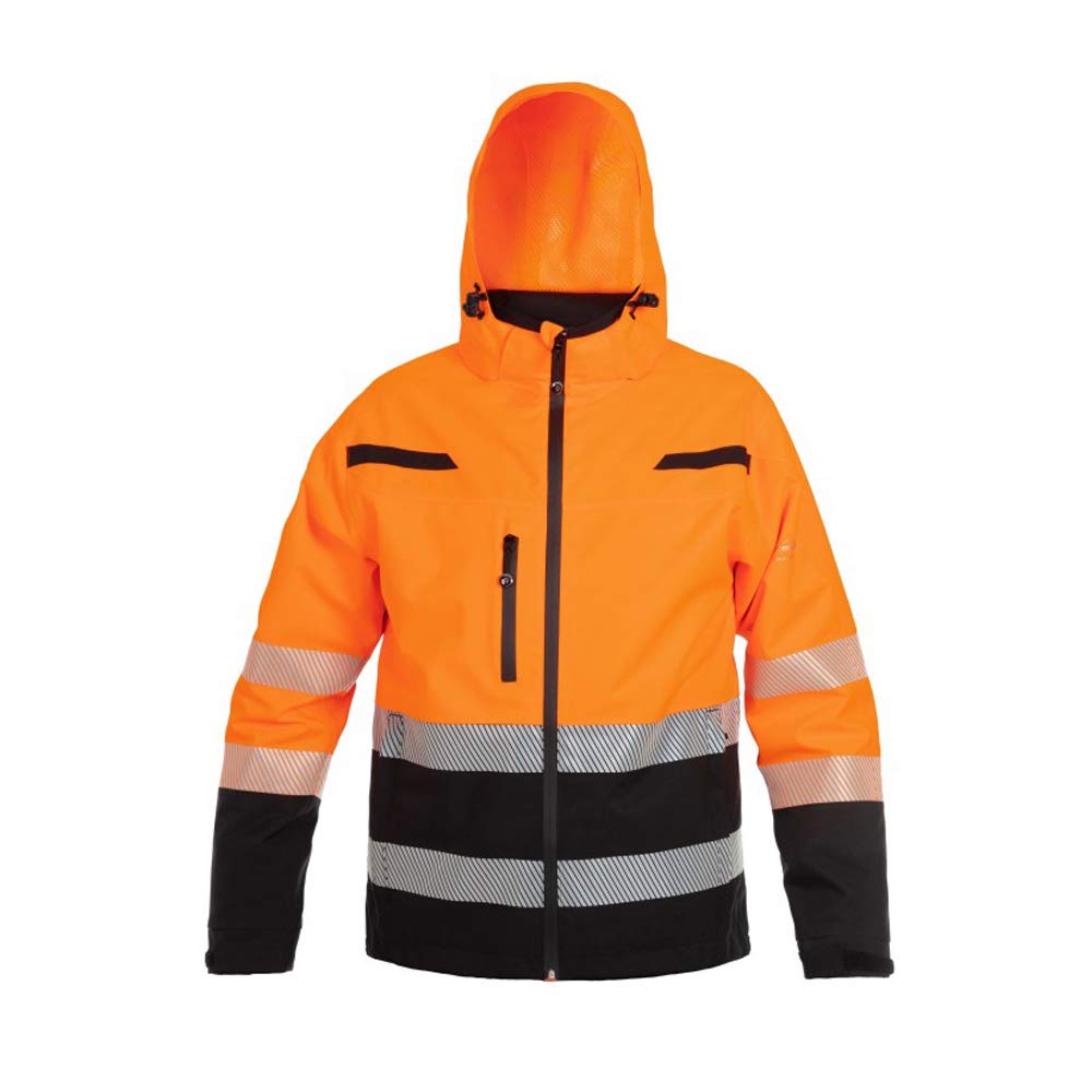 Hydrowear 021000OB-S BOSTON Simply No Sweat Light High-Vis Parka, Hi-Vis Orange/Black, Size S