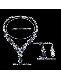 BriLove - Conjunto de collar y pendientes colgantes para mujer, diseño de lágrima