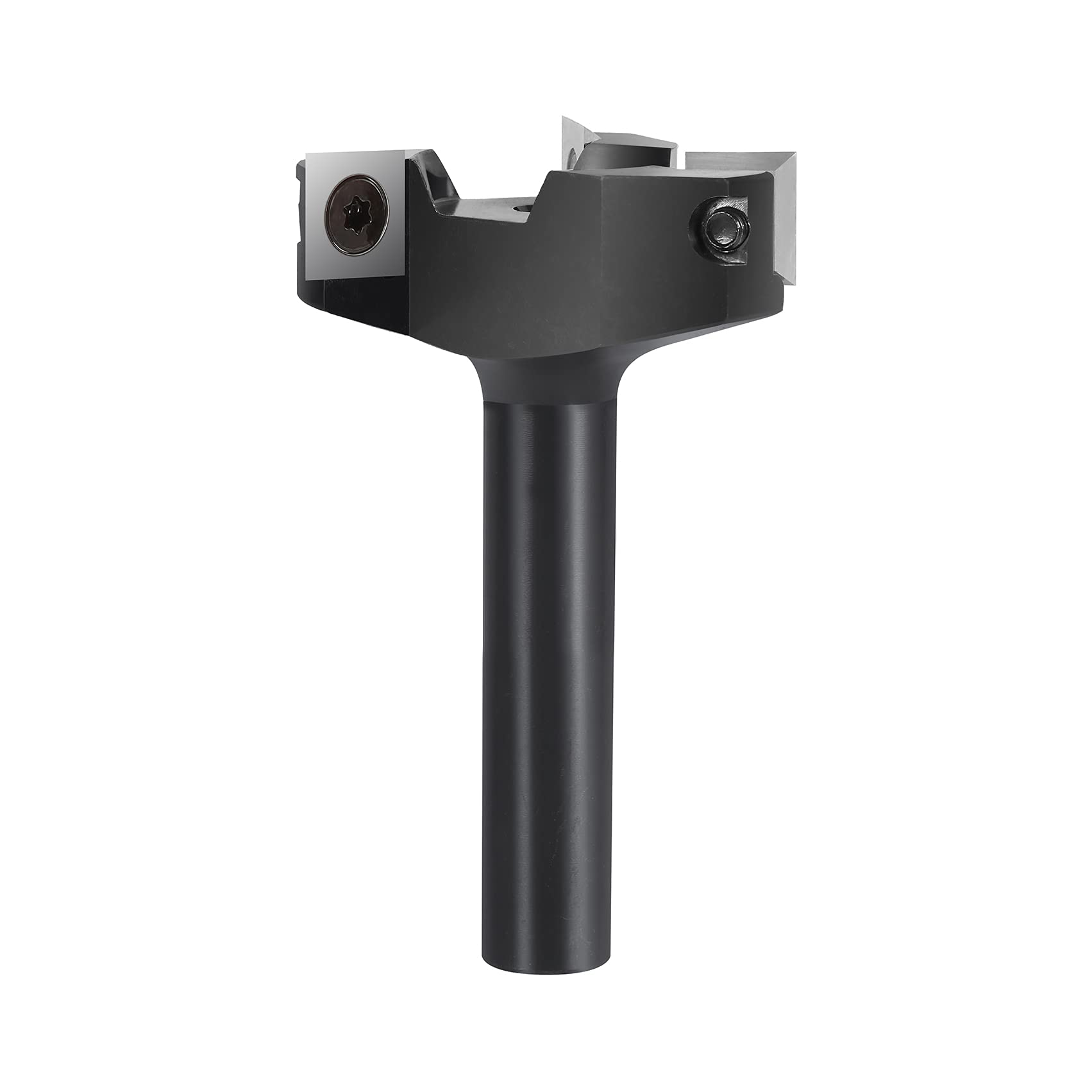 SpeTool 50mm Spoilboard Surfacing Router Bit, 1/2 Inch Shank 3-Flute Insert Carbide Wood Planer Bit for Slab Flattening, Leveling & CNC Woodworking (2 Inch Cutting Diameter)