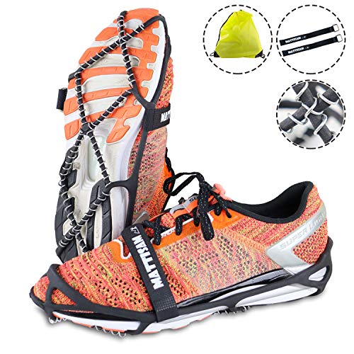 MattiSam Traction Cleats Crampons for Walking on Snow and Ice Anti-Slip Ice Grips Snow Grips Universal Size Lightweight Ice Grippers with Safety Straps & Waterproof Bag Perfect for Jogging Or Hiking - Thumbnail 7