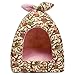 Hollypet Self-Warming 2 in 1 Foldable Comfortable Triangle Cat Bed Tent House, Creamythumb 2