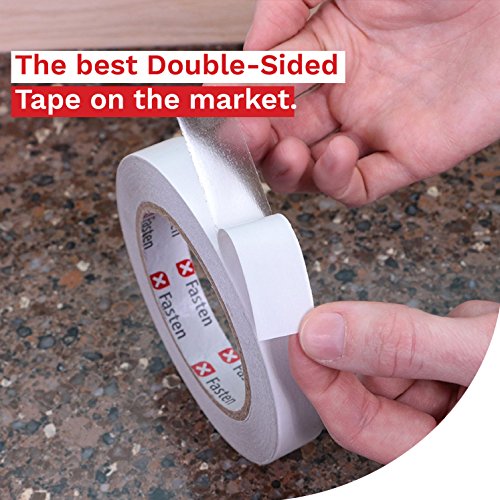 XFasten Clear Double Sided Sticky Tape, Removable, 3/4Inch x 30Yards