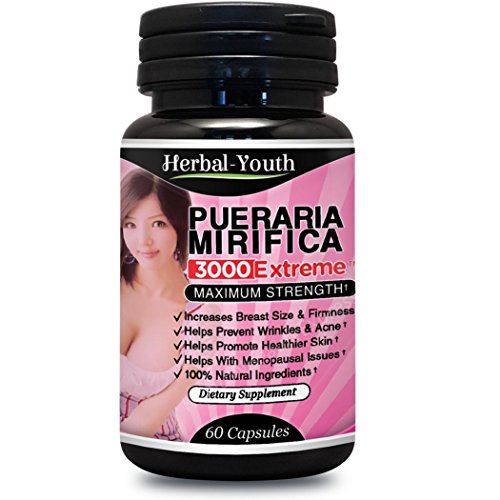 Pueraria Mirifica 3000 Extreme Pure & Natural Bust Breast Enlargement Pills Capsules