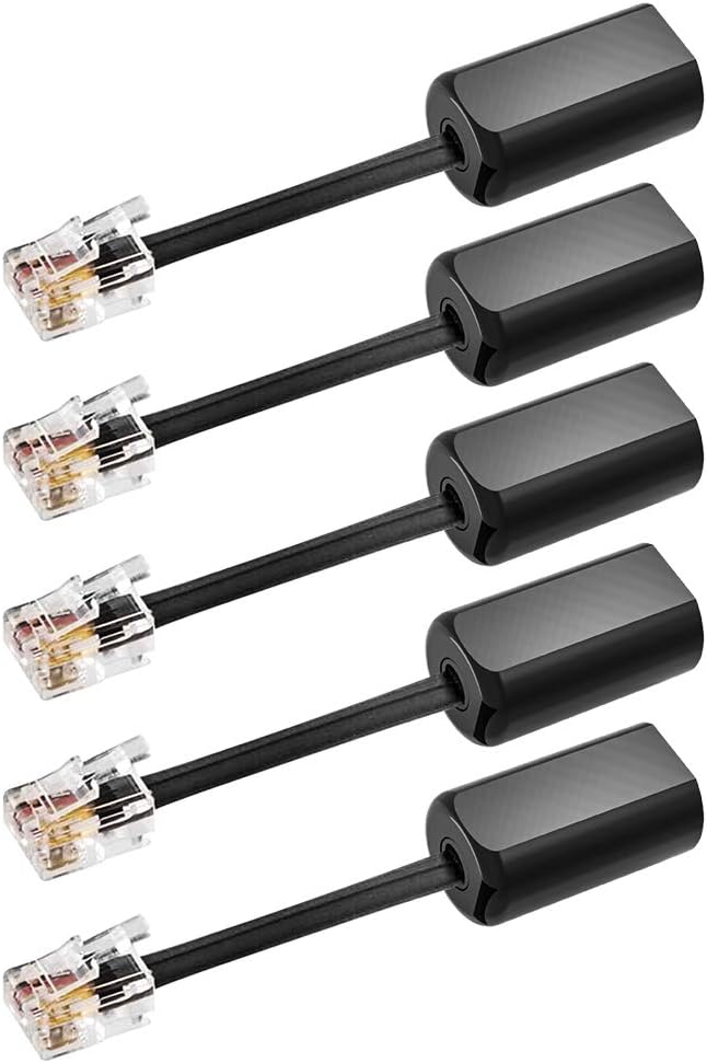 4Pack RFAdapter Black AntiTangle Telephone Handset Cable 360 Degree Rotating Landline Cord
