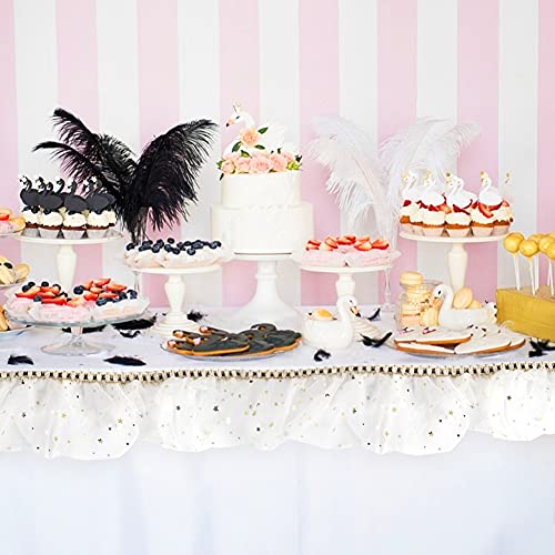 VGOODALL White Glitter Tulle Ribbon Sparkling Tulle Rolls, 5 Yard Mesh lace Ribbon for Wedding Decoration Gift Wrapping Tutu Skirt DIY Arts and Crafts