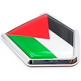 Overdecor Palestine Flag Decal Stickers Car Emblem Palestinian Car Accessories Decorations Chrome Shield Flag Sticker Decals for Cars Truck Vehicles, 2 Pack