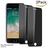 Bestfy iPhone 7 Plus/ 8 Plus Privacy Screen Protector, [Anti-Spy] [Anti-Scratch] [Easy Installation] Tempered Glass Screen Protector for iPhone 7 Plus/ 8 Plus (2 Pack, Black)