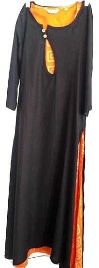 Women's Cotton 3/4 Sleev Sleepwear Blue with Yellow XL