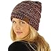 Quad Color Warm Chunky Thick Stretchy Knit Slouchy Beanie Skull Cap Hat Wine