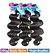 Rechoo Brazilian Virgin Remy Body Wave Hair 3 Bundles 300g with 4x4 Lace Closure Human Hair Extensions Bundles with Three Part Closure(12 14 16+12)