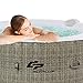 Goplus 4-6 Person Outdoor Spa Inflatable Hot Tub for Portable Jets Bubble Massage Relaxing w/Accessories Set (6-Person, Coffee)