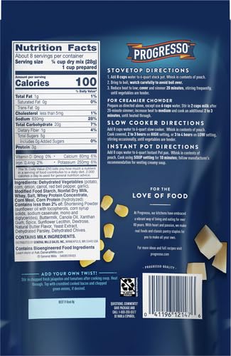 PROGRESSO CREAMY CORN CHOWDER DRY SOUP MIX, FAMILY SIZE, 8 OZ.