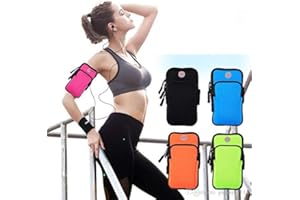 Phone Arm Bag Sports Gym Phone Holder Sleeve Arm Pouch Case Running Band Armband Cell Phone Arm Holder for All 6" Phones ((Bl