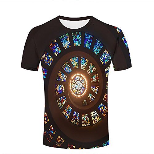 Couple T Shirts Spiraltaircase Fractal Print 3D Tee S