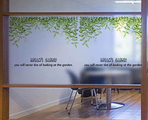 Amazon Com Keepforeverlove Frosted Glass Sticker Green Leaves