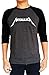 Metallica Original Logo Baseball Tee Raglan 3/4 Sleeve Men's T Shirt Large Heather Charcoal Black/Black