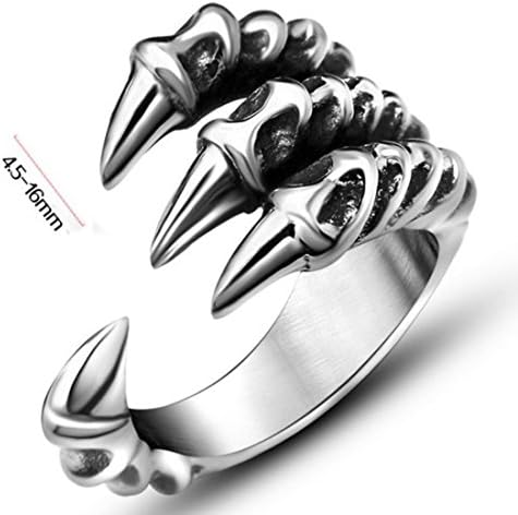 SA804 Men's Cool Open-End Incisive Dragon'S Claw Little Finger Fashion Stainless Steel Ring Silver