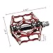 BONMIXC Flat Road Bike Pedals Sealed Bearing Bicycle Pedals 9/16 Aluminum Alloy BMX Bike Pedals Red