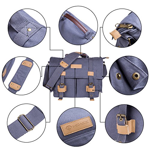 DSLR SLR Camera Bag,MOACC Canvas Vintage Camera Messenger Bag Shoulder Bag with Shockproof Insert(BBK3)