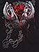 TrendiMax Women Gothic Skull Tank Tops Punk Rock T Shirt Lace Patchwork Floral Death Top Blouse