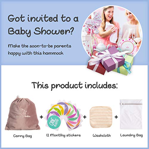 Buddies & Babies Baby Crib Hammock - Hanging Bed on Bassinet for Newborns - Mimics Womb - Best Portable Fabric Sleeping Cradle with Mesh Support and Adjustable Straps - Great Baby Shower Gift Pink