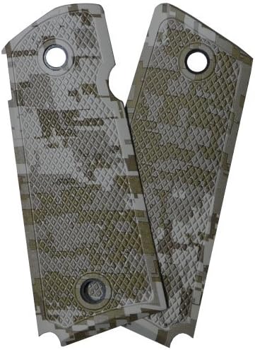 AlumaGrips 1911 Compact Size Slimline Desert Digital Complete Coverage Checkering Ambi Grip by AlumaGrips