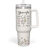 SANDJEST Christian Gifts for Women, Inspiration Gifts Tumbler 40oz Stainless Steel Insulated with Handle and Straw - Mother's Day Birthday Religious Gifts for Mom, Friend, Sister, Grandma