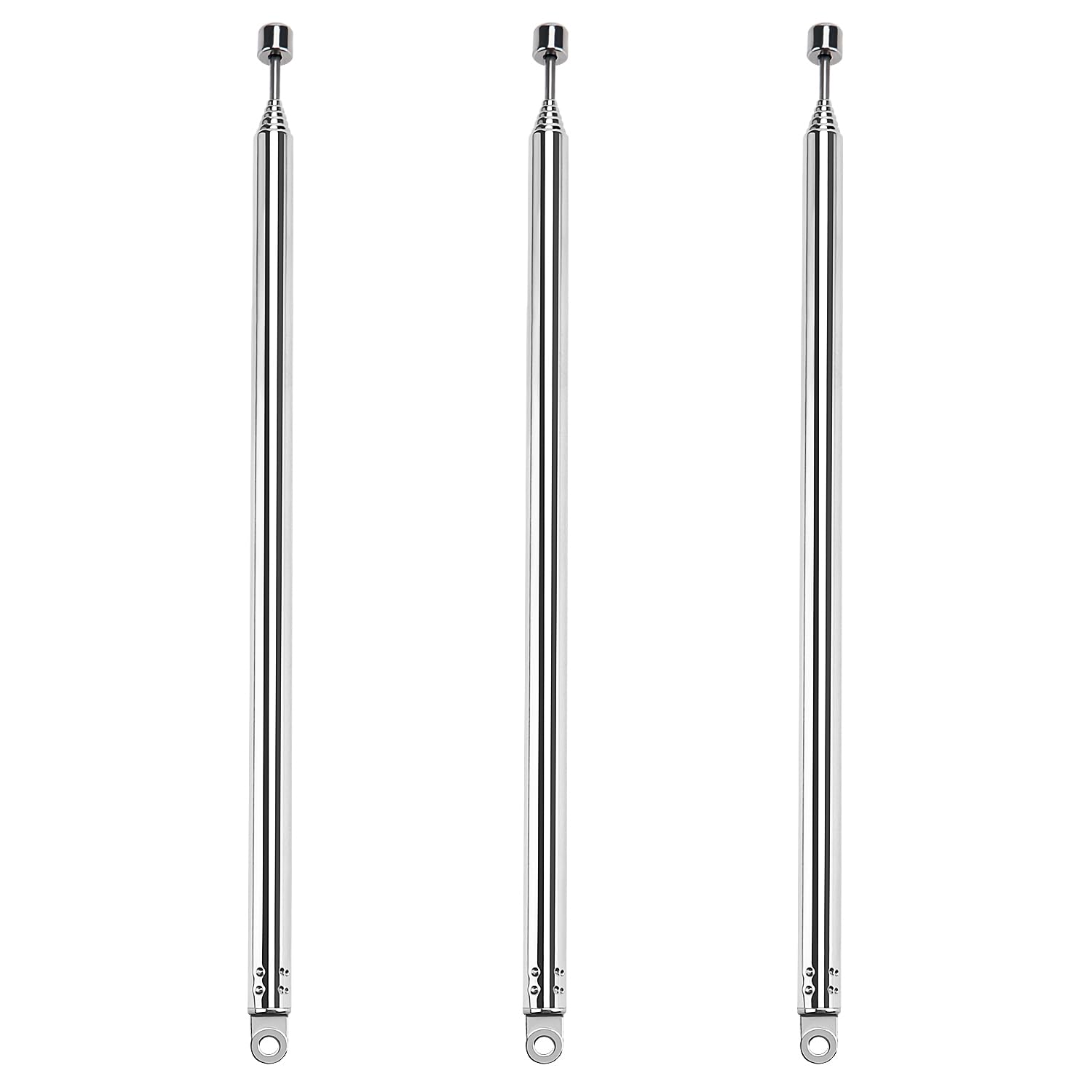 VooGenzek 3 PCS 100cm 7 Section Replacement Telescopic Aerial Antenna, DAB FM Antenna Replacement, Portable Radio Antenna, for DAB AM/FM Stereo Reception