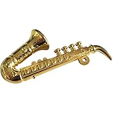 Toyvian Miniature Saxophone Model, 1:12Scale Brass Gold Decorative Accent | Vintage Musical Instrument Figurine for Model Displays, Craft Projects Collectibles and Home Decor Accessories
