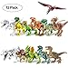 Dinosaur Building Blocks 12PCS Movable Head Mouth and Hands Dinosaur Play Figure Toys Sets with Non-Toxic Safe for Child
