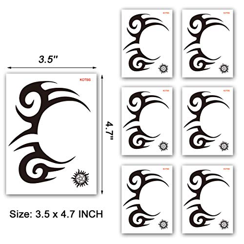 Kotbs 6 Sheets Temporary Tribal Face Tattoo, Waterproof Temporary Tattoos Halloween Tattoo Sticker for Men Women Fake Tattoos
