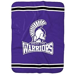 Winona State Warriors Primary Logo Stripes Sherpa