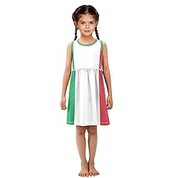 Aflyko Sleeveless Dress for Girl Italy Flag Casual