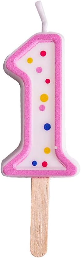 PME Pink Number 1 Candle, Small Size, 4.3 cm - Image 3