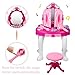 Girls Dressing Table,Kids Vanity Table and Chair Beauty Play Set Princess Make Up Vanity Table with Fashion and Makeup Accessories for Girls