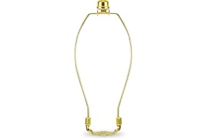 OMOBANU 12 Inch Antique Gold Lamp Shade Harp Holder - Detachable Lamp Shade Holder Replacement with Standard Harp Saddle & Lamps Finials, Metal Decorative Accessories and Parts Repair