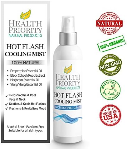 Natural & Organic Menopause & Hot Flash Cooling Mist. Get Relief From Flashes & Support For Night Sweats. Kit Safe to use with Supplements & Vitamins. One a Day for Cooling when flashes start.